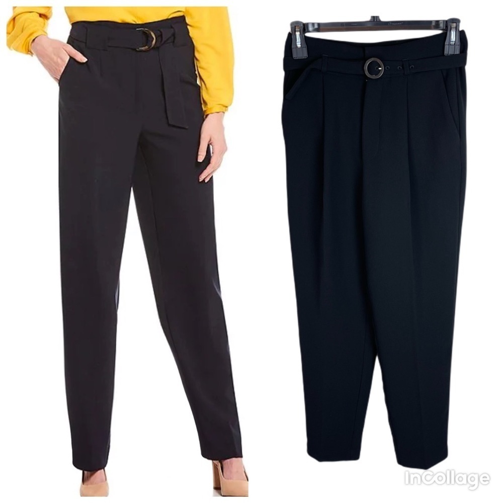 ✅ NWT Gibson Latimer Black High Waist Self belted career pants Size 6